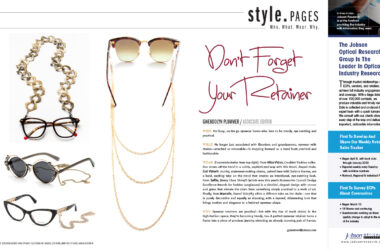 Magazine spread featuing Croakies' Fashion Eyewear Chains