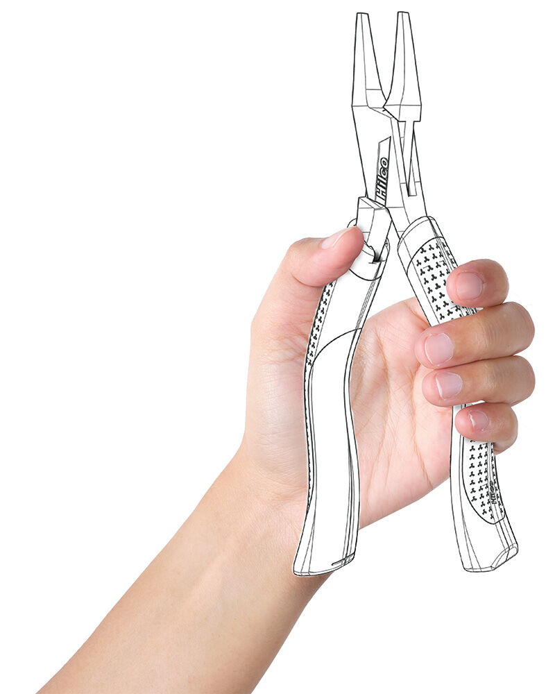 Hand with illustrated Ergoprofile Optical Tool